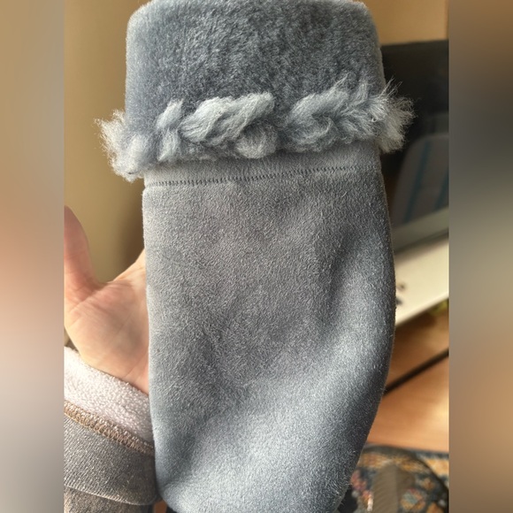 Nigel Preston & Brenda Knight shearling fur blue gray coat - Picture 11 of 13